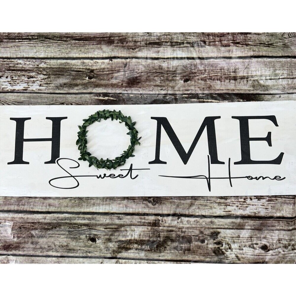 Home Sweet Home Wood Decor Wall Sign Housewarming Measures 24" x 7"